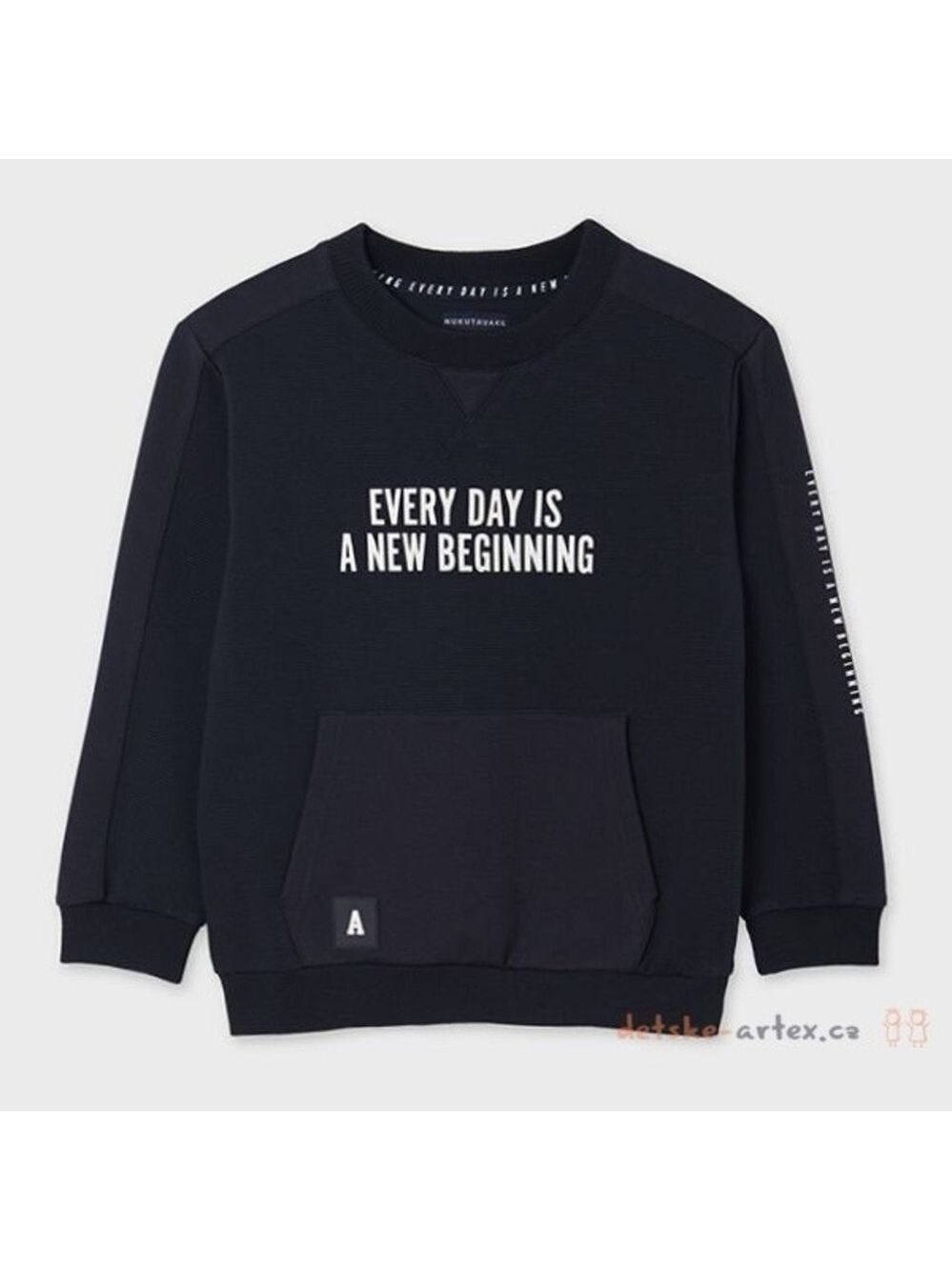 Size 14 Boys Mayoral Dark Blue Kids Sweater with Motivational Text